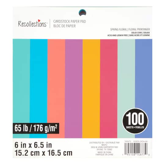 6" x 6.5" Spring Floral 65lb. Cardstock Paper Pad by Recollections™, 100 Sheets